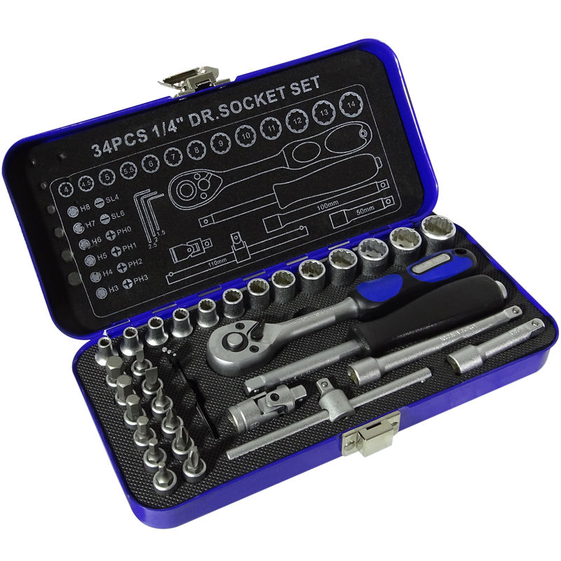 Ratchet Socket Set 34 Piece (RSS34) - Major Tech