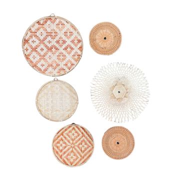 6 Piece Natural Wall Basket Set
