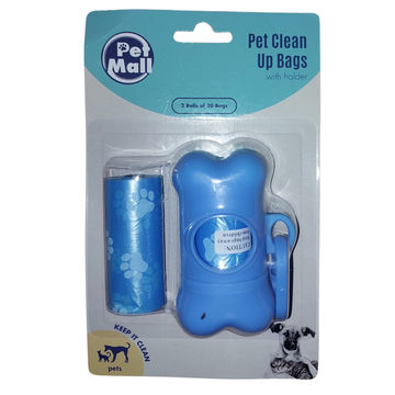 Holder with Bags to clean up after your Pet - Blue