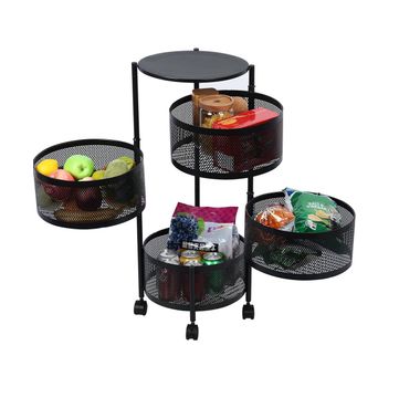 Multi-tiered, rotating storage rack