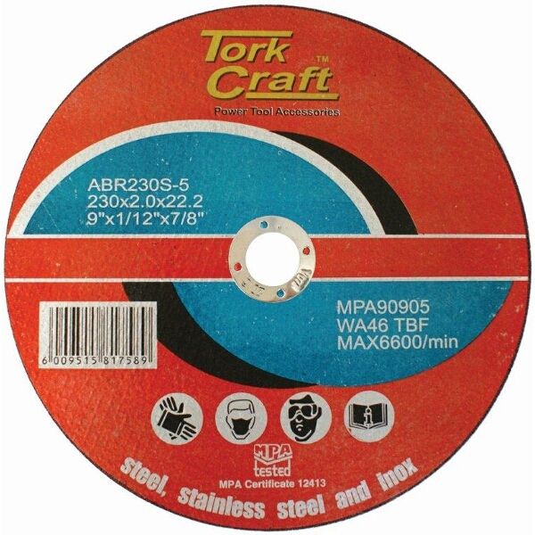Cutting Disc for Steel and Stainless Steel 230x2.0x22.2mm - 4 Pack