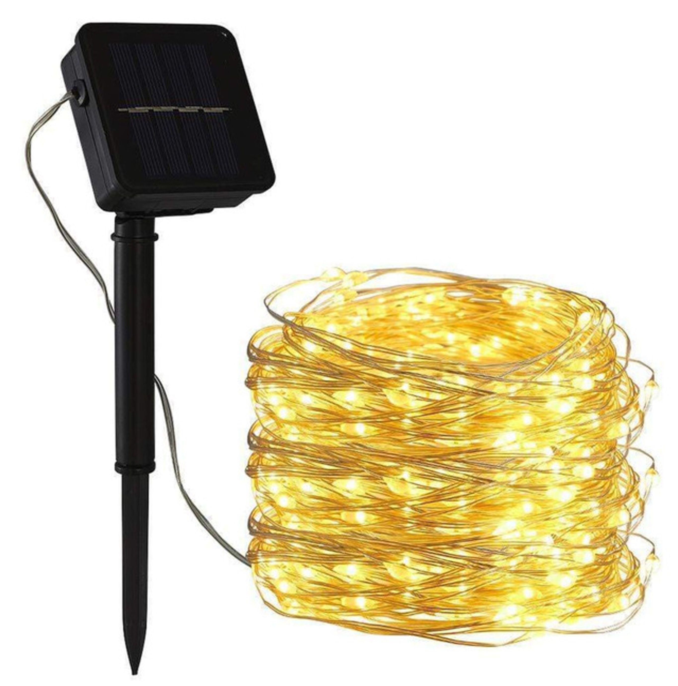 Solar Waterproof Fairy Light 10m - Warm white