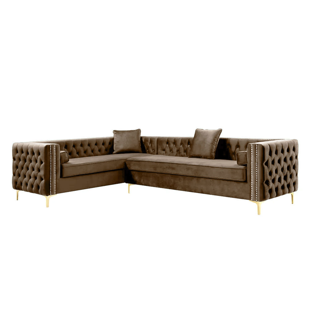 Oxford Chesterfield Corner Couch-Brown