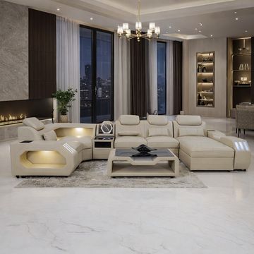 Prestige Home - Tesla U-Shape Smart Couch - Beige