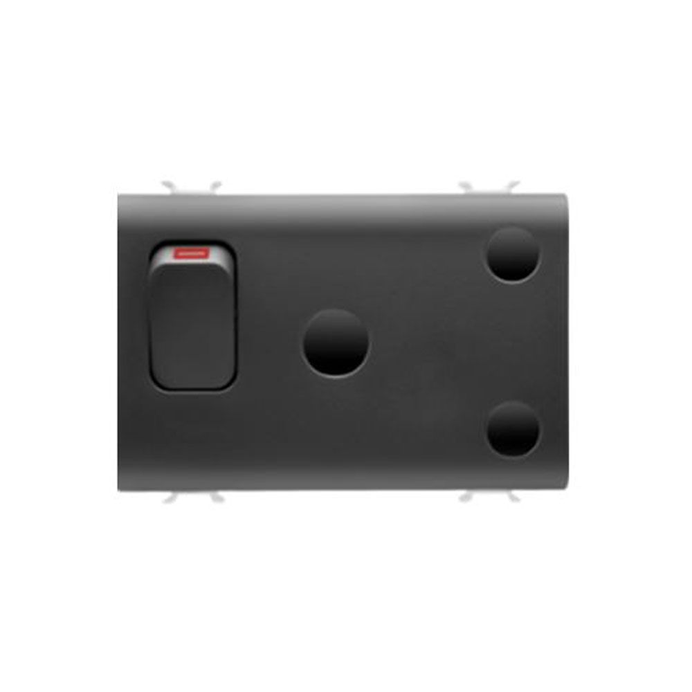 Gewiss - Switched Socket Outlet 2PE 16A 3-Gang Black