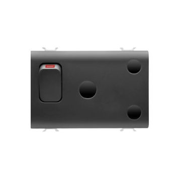 Gewiss - Switched Socket Outlet 2PE 16A 3-Gang Black