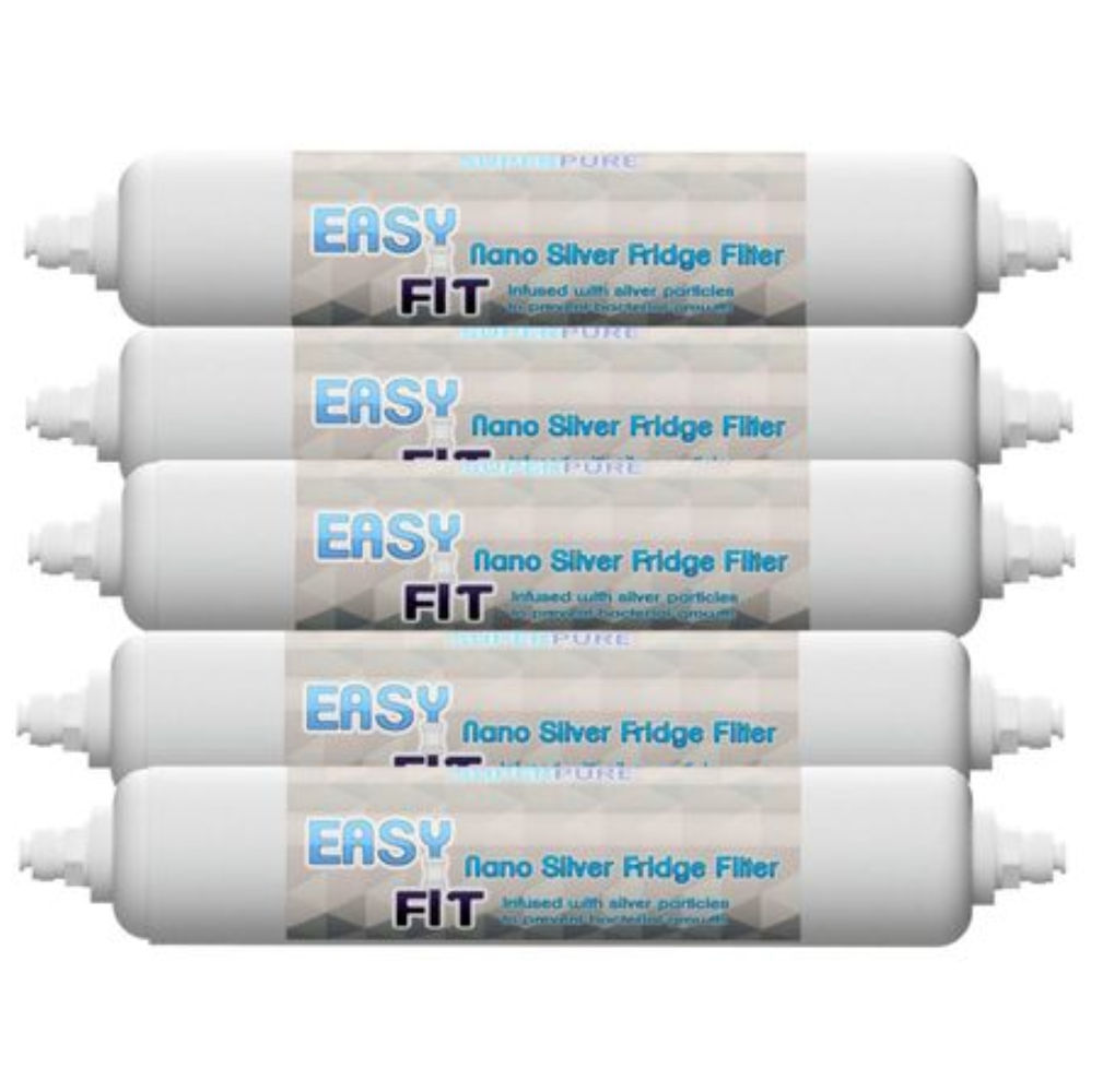 SUPERPURE Easy-Fit External Silver-Nano Fridge Filters (5-Pack)