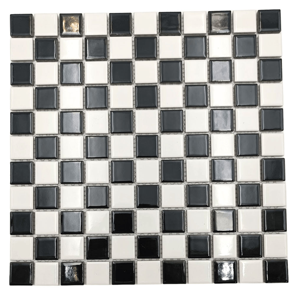 Earthstone Black/White - Gloss - 25mm - 300x300mm (per sheet)