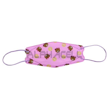 DISPOSABLE FACE MASK KIDS - KF94 - Bear+Baseball DARK PINK