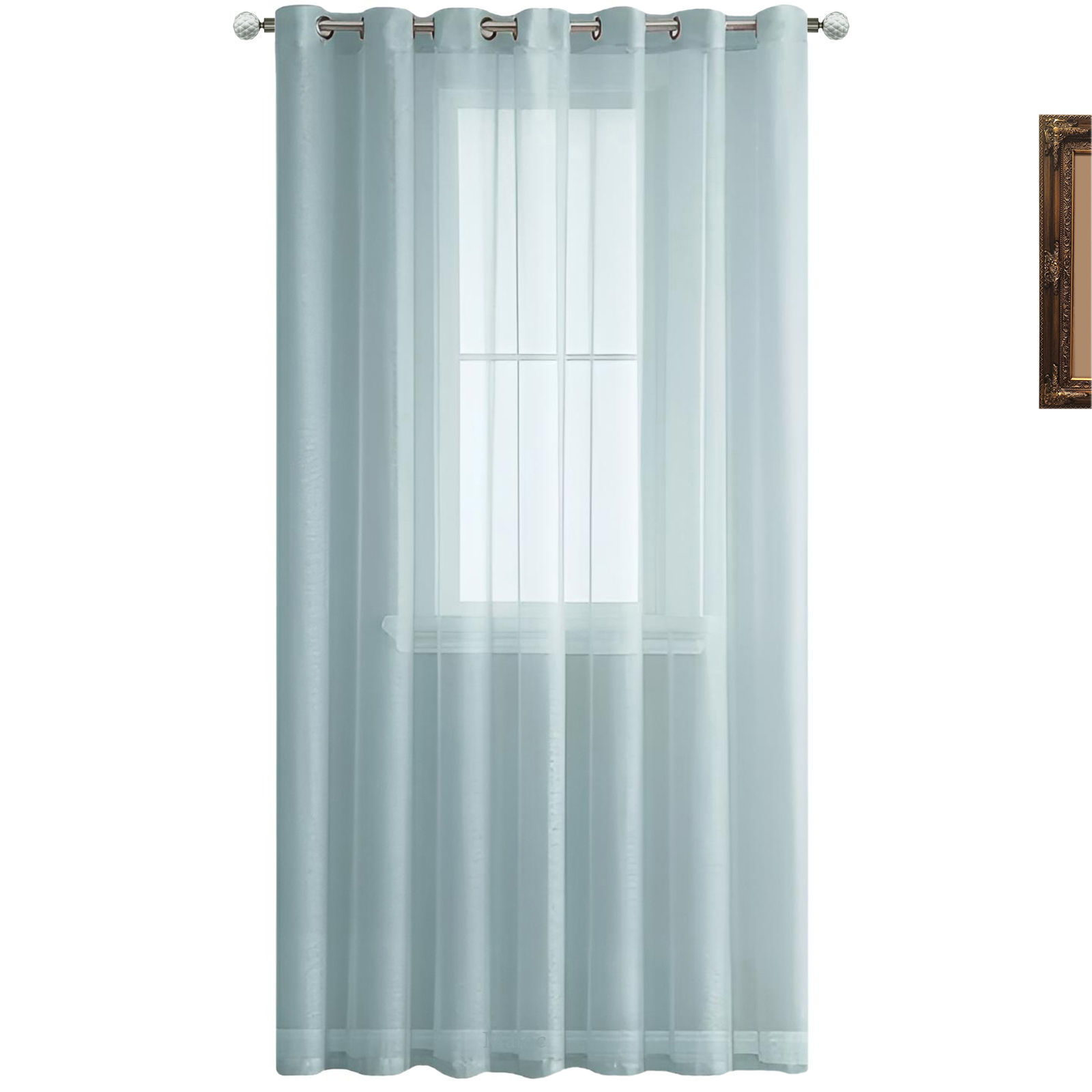 Matoc Designs Curtain -Mystic Voile -Duck Egg -Eyelet 285cm W x 253cm H