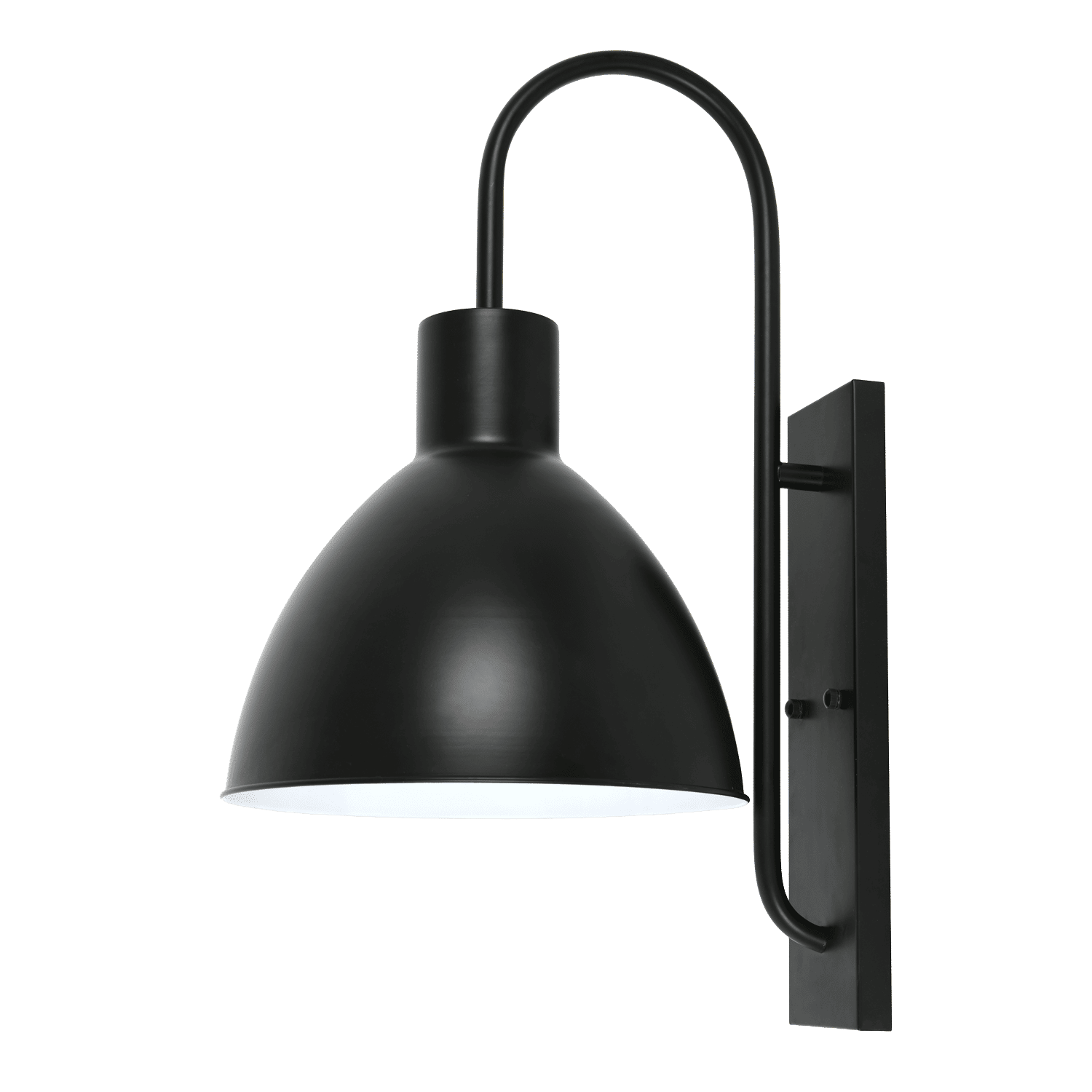 Zebbies Lighting Goose Black Wall Light with White Inner