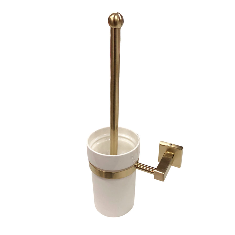 Trendy Taps Premium Quality Brushed Gold SQ Toilet Brush Holder