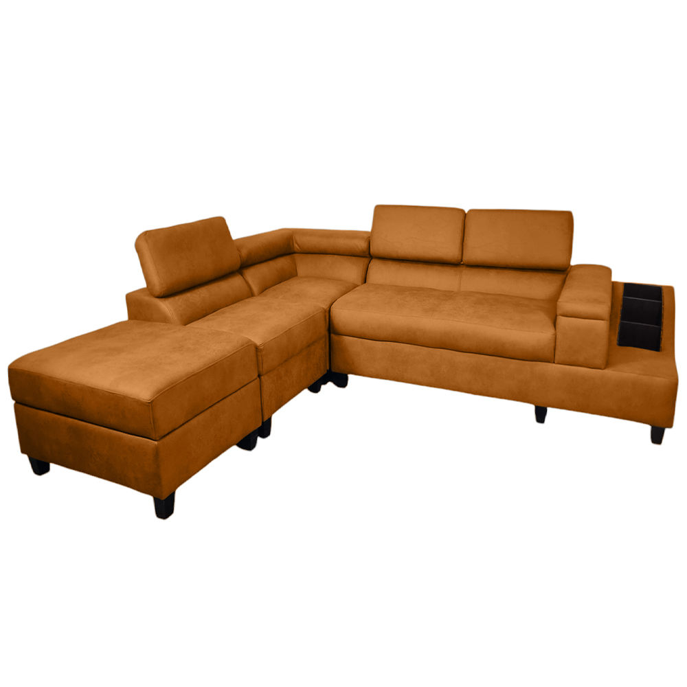 Phoebe L Shape Corner Sofa - SD-Bright Brown