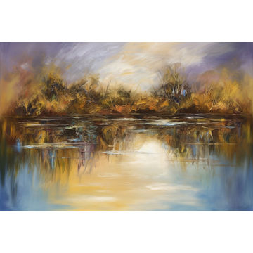 Canvas Wall Art - Lakeside Reflections By Chromatic Expressions  - A1650 - [120 x 80 cm]