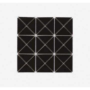 Mosaic Porcelain - Black Triangles - 274x274 (per sheet)