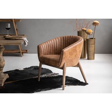 LENNON LEATHER DINING CHAIR MODERN CLASSIC TAN