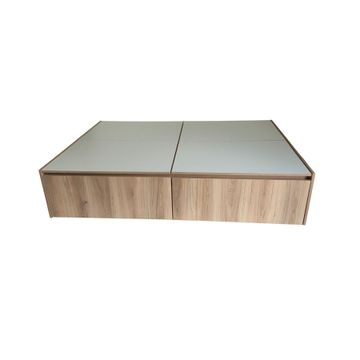 Modena Double Bed Base with Storage - Sahara