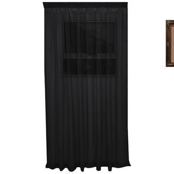 Matoc Designs Curtain - Mystic Voile - Black - Taped - 400cm W x 250cm H