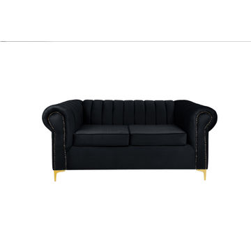 Latina 2 Seater Stripe Couch - Black