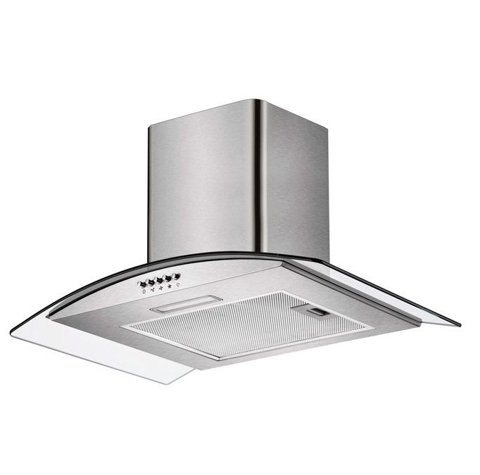 Falco 60Cm Curved Glass S/Steel Chimney Extractor FAL-60-CGS