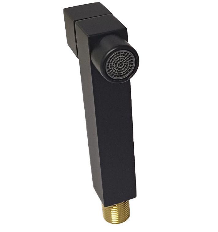 Riova Square Spout With Valve Brass- Black