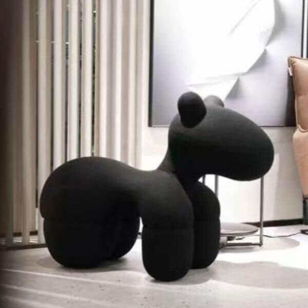 Kids Puppy Shaped Stool - Black