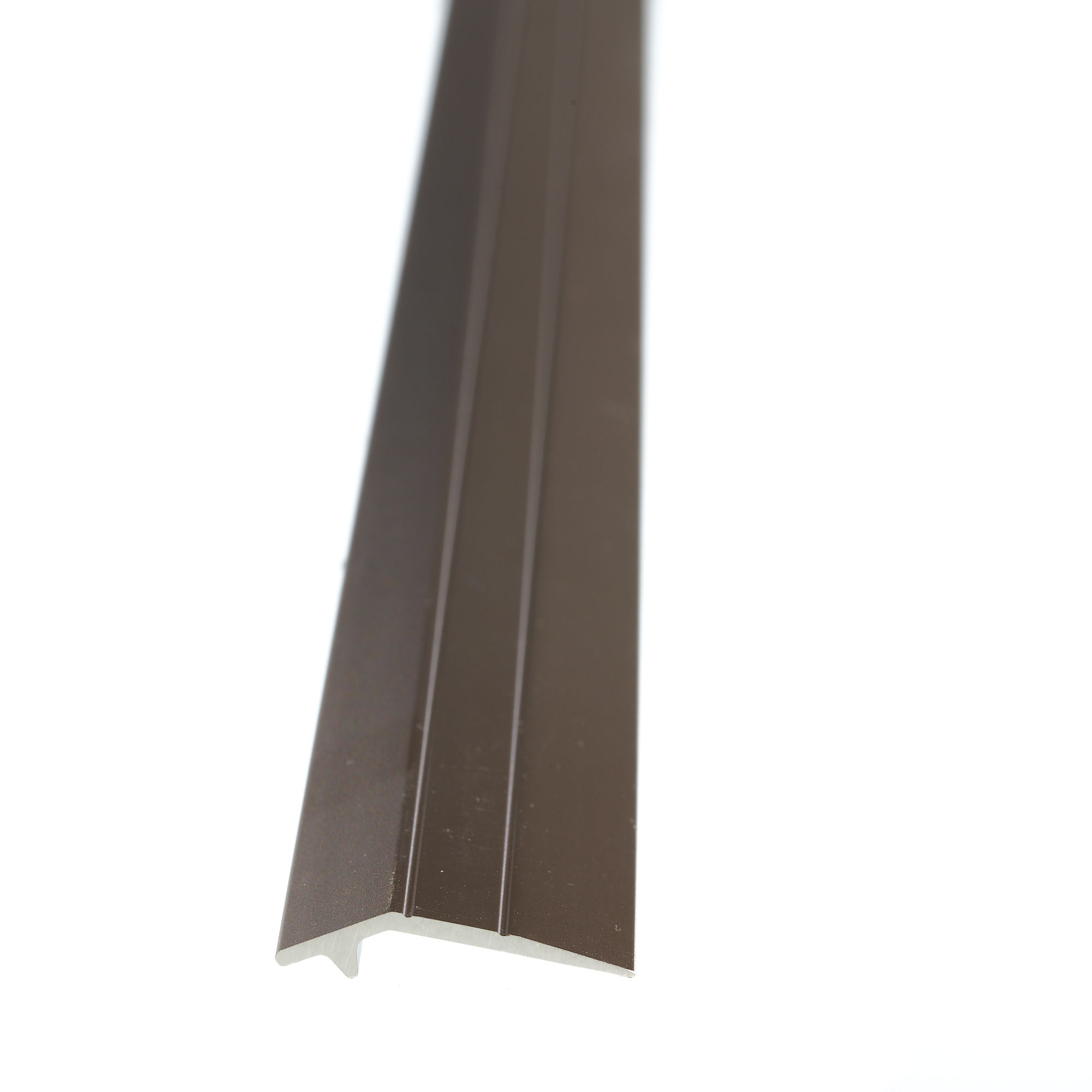 Aluminium Flat Thread Dark Bronze door Strip Undrilled- 2500 x 28 x 2mm