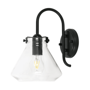 Granger Black Wall Light with Clear Glass