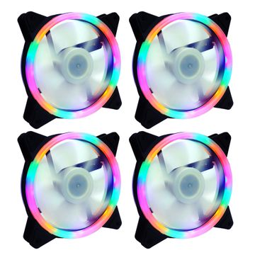 4Pcs 12cm Silent PC Cooling Fan - Rainbow