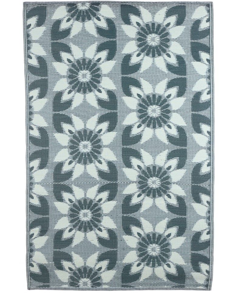 Outdoor rug: blue patterned