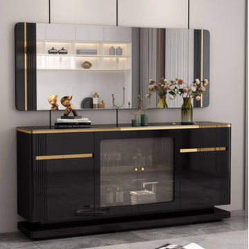 Kova Buffet/ Sideboard Mirror Black/ Gold