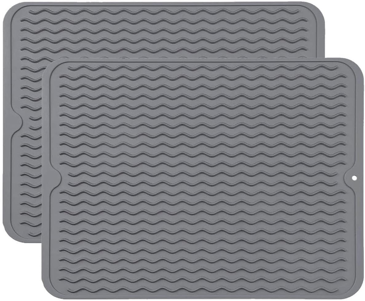 2 Pack Silicone Dish Drying Mat- Heat Resistant Multipurpose Liner-30x40cm