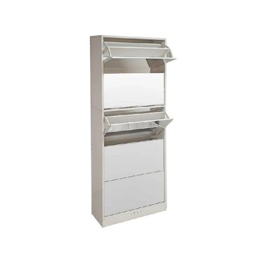 WOODLY Riverstone 5 Tier Mirror Shoe Cabinet