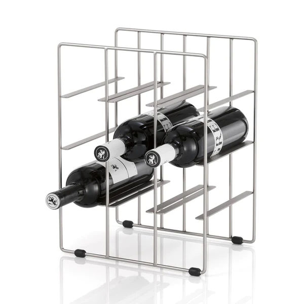 Wine Rack for 9 Bottles Matt NickelPlated Steel Blomus Germany
