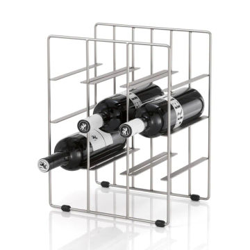 Wine Rack for 9 Bottles - Matt Nickel-Plated Steel - Blomus Germany - Pilare