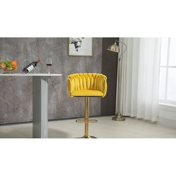 Velvet wooven bar chairs set of 2 yellow