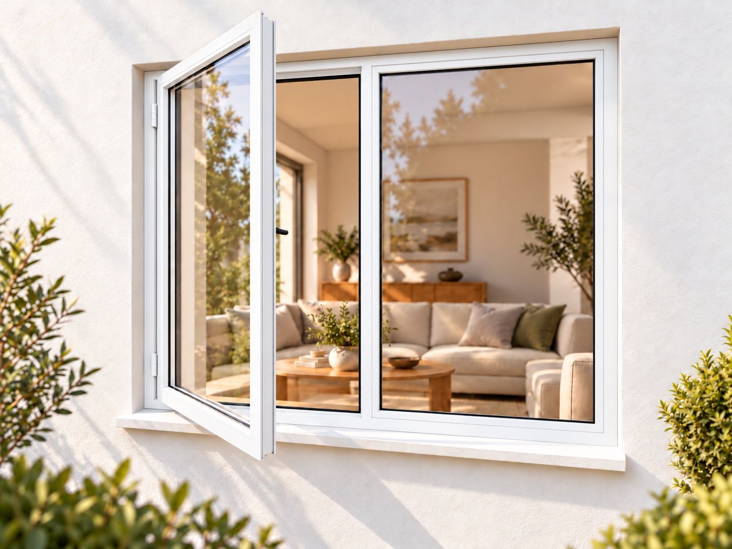 Kenzo Premium Side-Hung Aluminium Window - White, 1200 900 mm, Left Side Opener