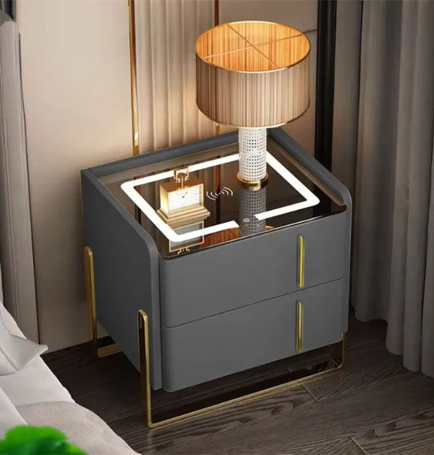 Alice Smart Bedside Pedestal-Grey