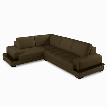 Chanel L Shape Corner Sofa -PU Dark Brown