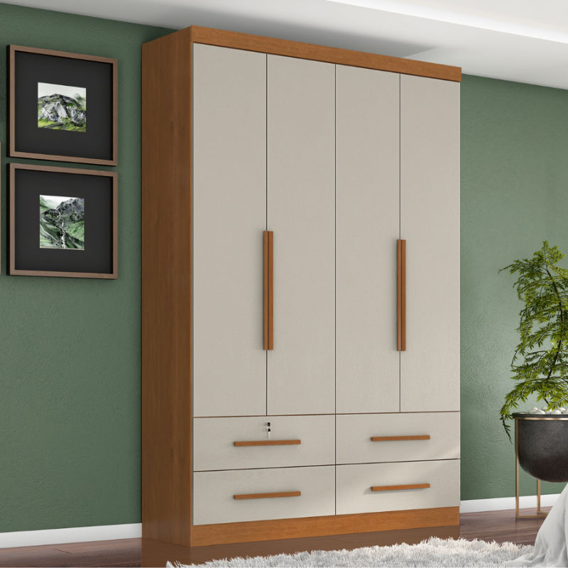 Maximus Plus 4-Door Wardrobe Cinnamon