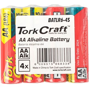 Battery Aa 1.5V X4 Pack Lr6 4S Shrink Wrap Alkaline (Moq 30)