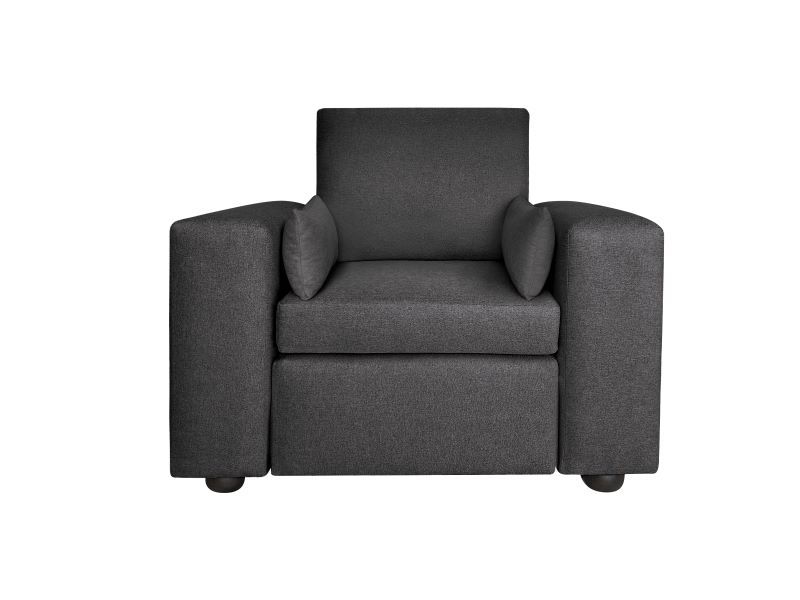 Couch in a Box 1 Seater Square Arm Sofa - Charcoal