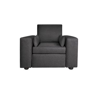 Couch in a Box 1 Seater Square Arm Sofa - Charcoal