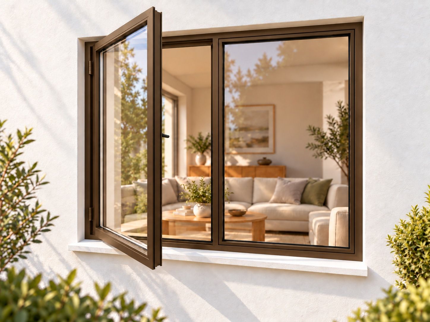 Kenzo Premium Side-Hung Aluminium Window - Bronze, 1200 900 mm, Left Side Opener