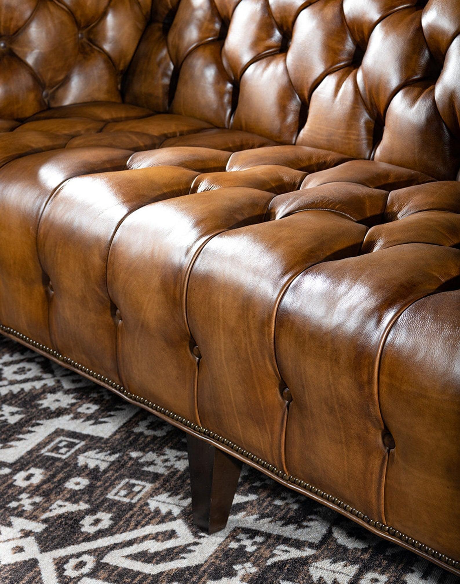 briaton-vintage-top-leather-tufted-3-seater-couch - Piccadilly Ruby