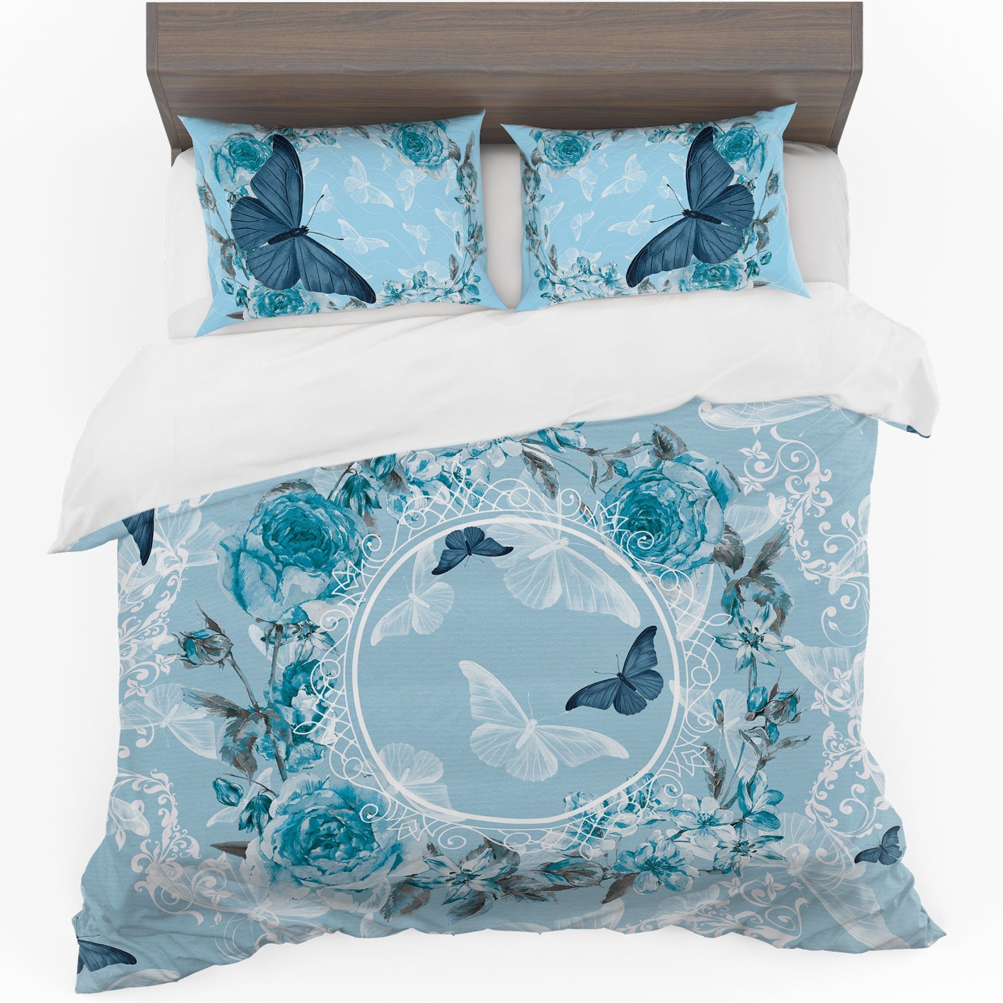 Floral Butterflies Duvet Cover Set Double