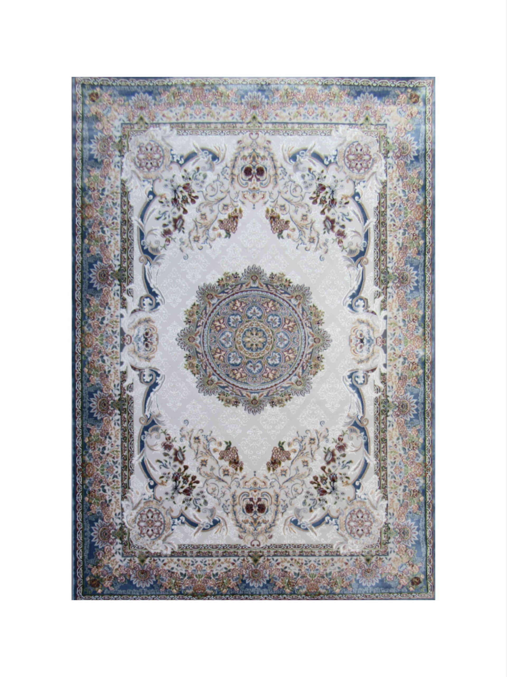 BK Carpets & Rugs -Persian  Inspired Premium Medallion Rug - 2m x 2,9m -  Light Grey  & Blue