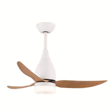 Ceiling Fan Light with Wooden Blades – Natural Wood & White- FLWD002