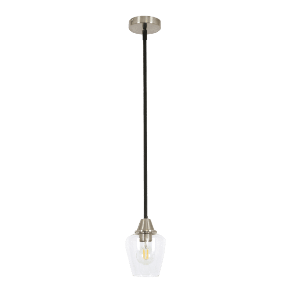 Selina 1 Light Black and Satin Nickel Pendant