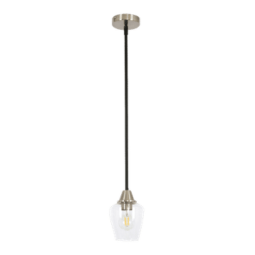 Selina 1 Light Black and Satin Nickel Pendant